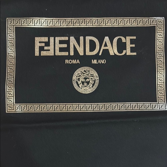 Fendi and Versace collaboration black clutch drawstring dustbag - Picture 2 of 5